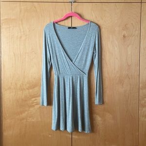 Missguided long sleeve fall grey mini dress